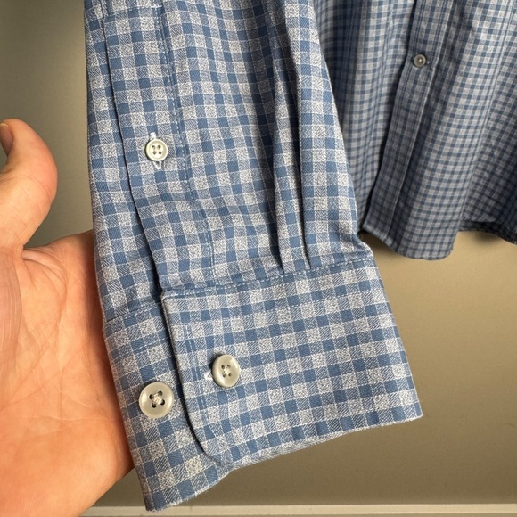 Joseph Abboud Men's Long‎ Sleeve Mini Check Button Up Shirt Blue Size X-Large - Picture 2 of 12